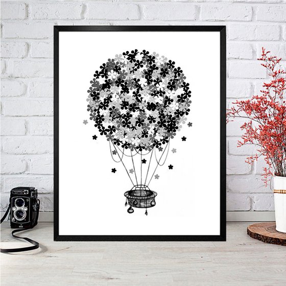 Black flower balloon