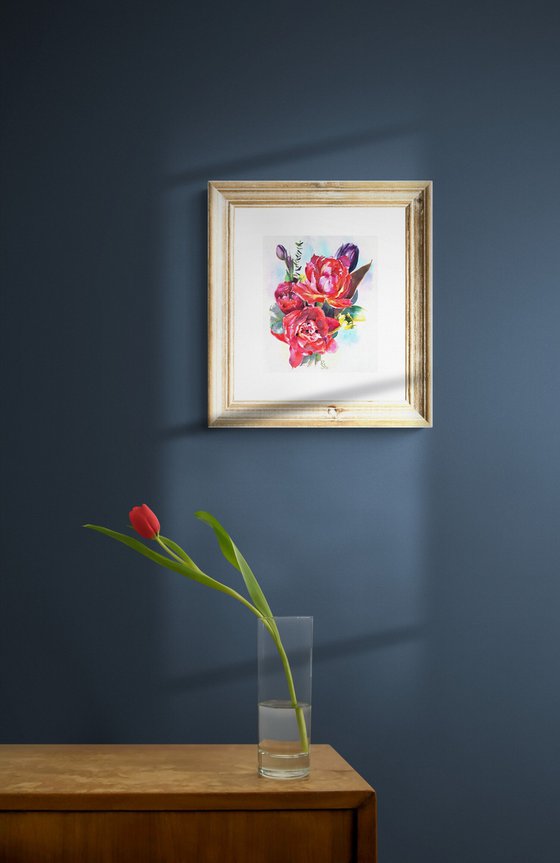 Carmine tulips