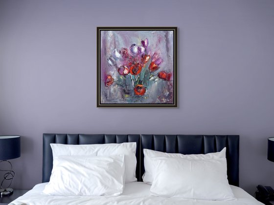 Bouquet in Crimson and Violet