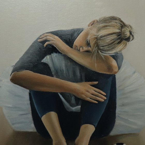 Bone Tired, Portrait of a Dancer, Ballet, Ballerina, Young Dancer Painting