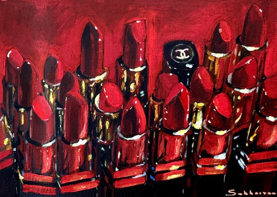 Still Life with Red Lipsticks