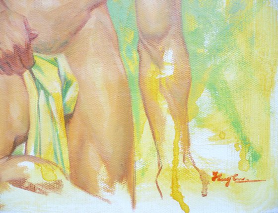 OIL PAINTING BODY ART MALE  NUDE#16-7-24