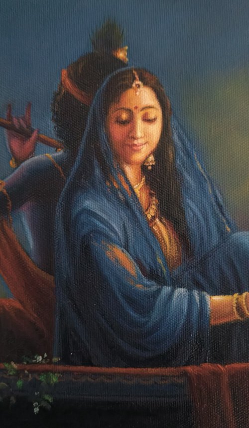 The Royal Raas Night (Vol 1)| Oil Painting By Hari Om Singh by Hariom Hitesh Singh
