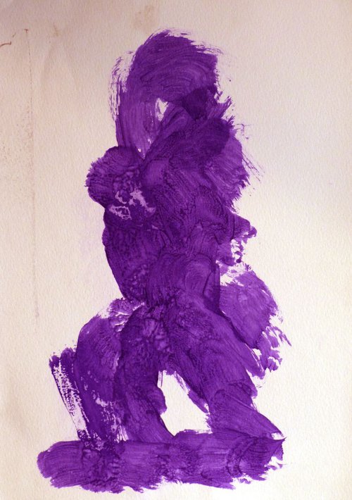Study in Purple 2, acrylic on paper 29x42 cm by Frederic Belaubre