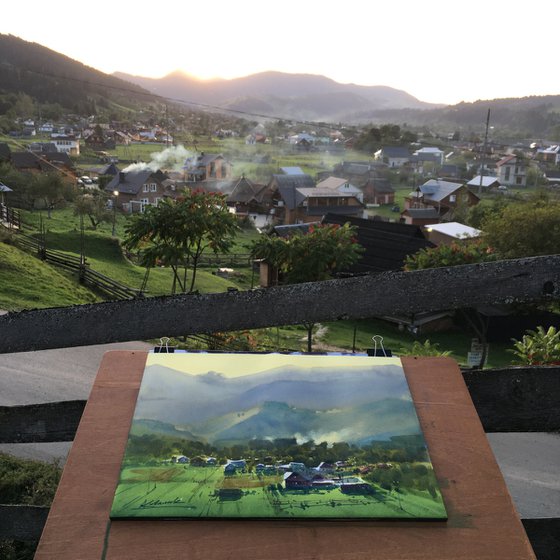 Warm evening. Carpathians