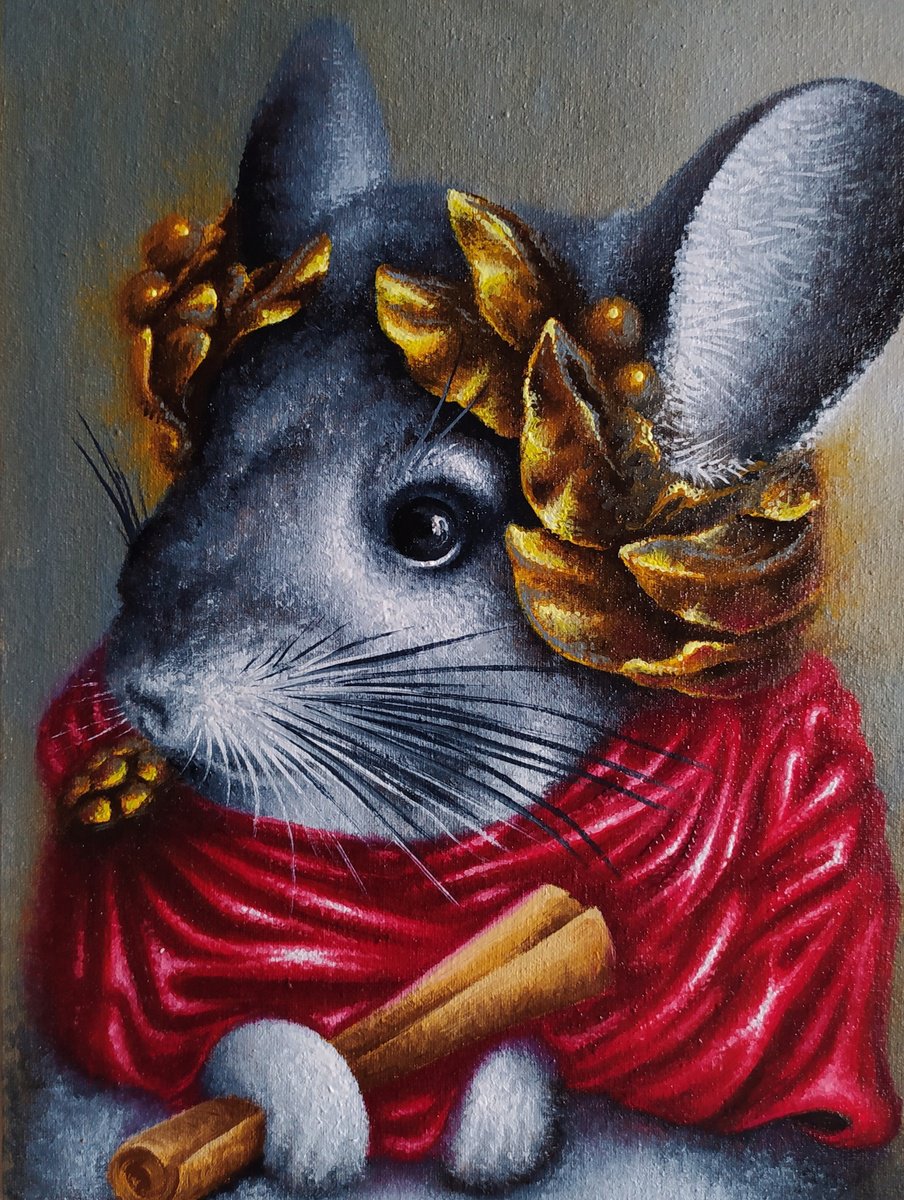 Photorealistic Animal Oil Painting By Anna Shabalova, 7 X 9, Julius Caesar, Original Artwork