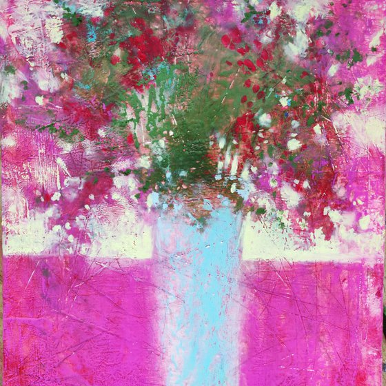 Magenta. Encaustic on MDF 50x30 cm