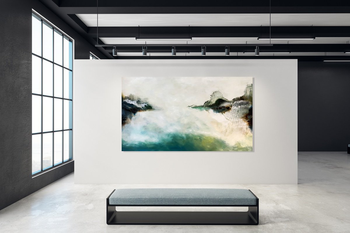 Abstract Oil Painting By Julia Swaby, 81 X 47", Divinity, Original Artwork