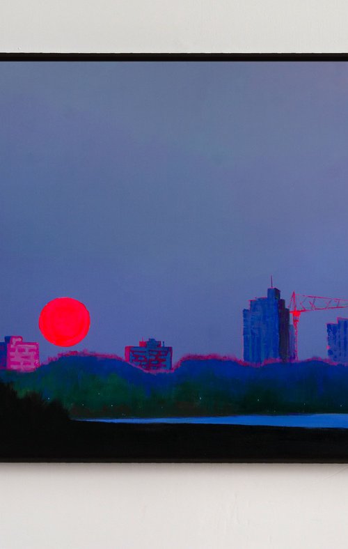 Red sun cityscape by Bohdan Katolyk