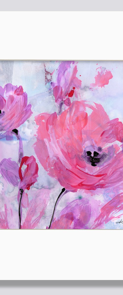 Pink Wonder -  Mixed Media Flower Painting by Kathy Morton Stanion by Kathy Morton Stanion