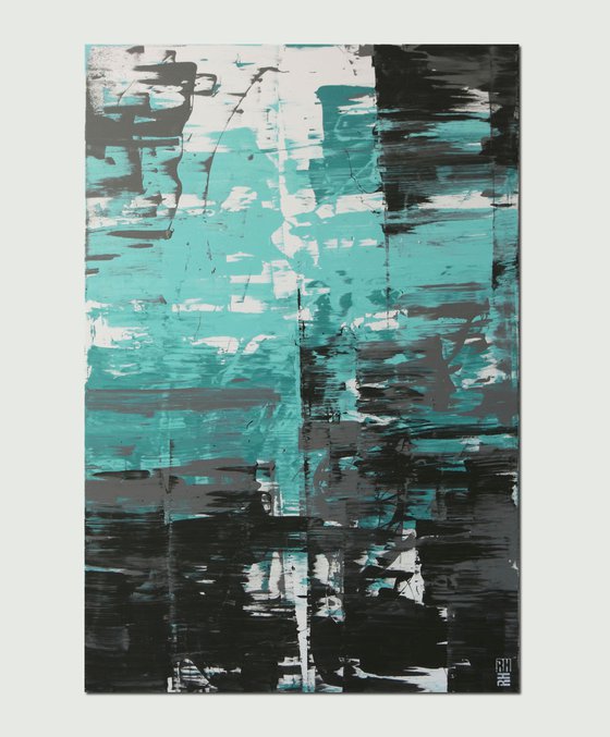 Abstract Painting - Static Blue - Ronald Hunter - 15A