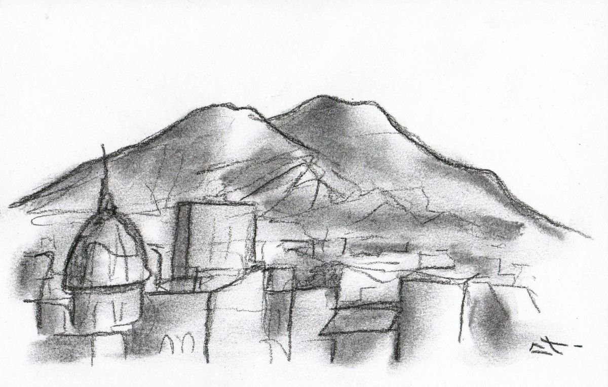 Sketch - Vue de Naples et Vesuve by Lionel Le Jeune