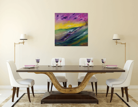 This is not a landscape, 80x80 cm,  LARGE XL, Original abstract painting, oil on canvas