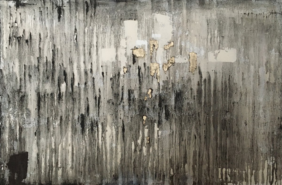 Painting in gray. 48 X 32 inches. by CM