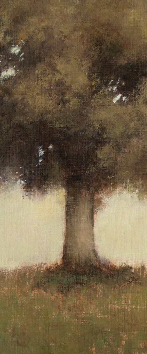 Oak Tree 220304, Tonal oak tree painting by Don Bishop