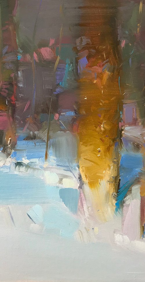 Winter Morning, Original oil painting, Handmade artwork, One of a kind by Vahe Yeremyan
