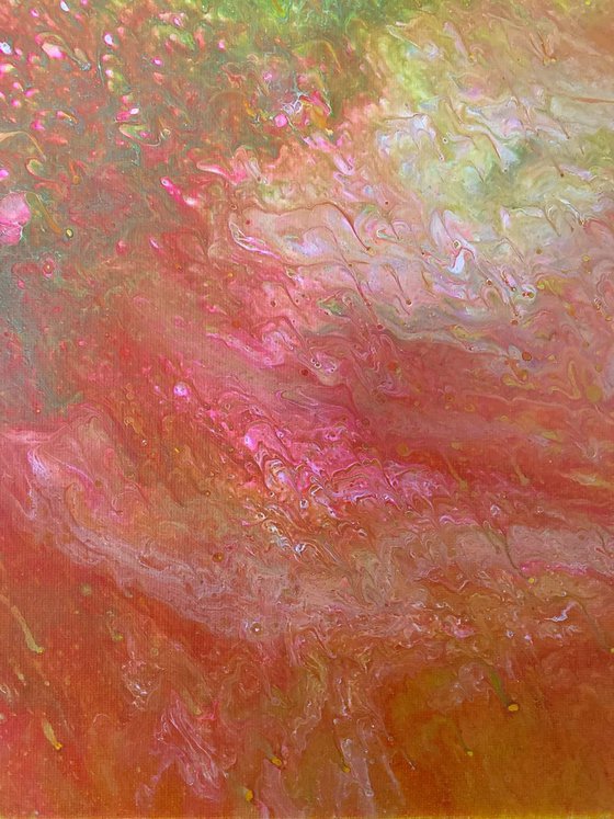 "Energy Orbiting" - FREE USA SHIPPING - Original Abstract PMS Fluid Acrylic Painting - 24 x 18 inches