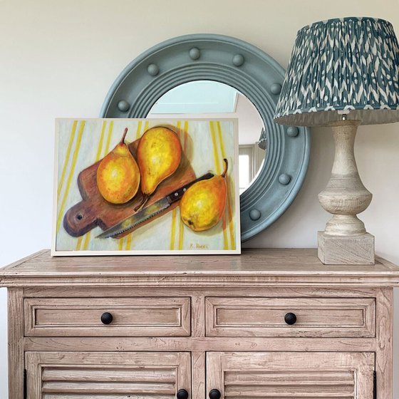 Pears on Cutting Board