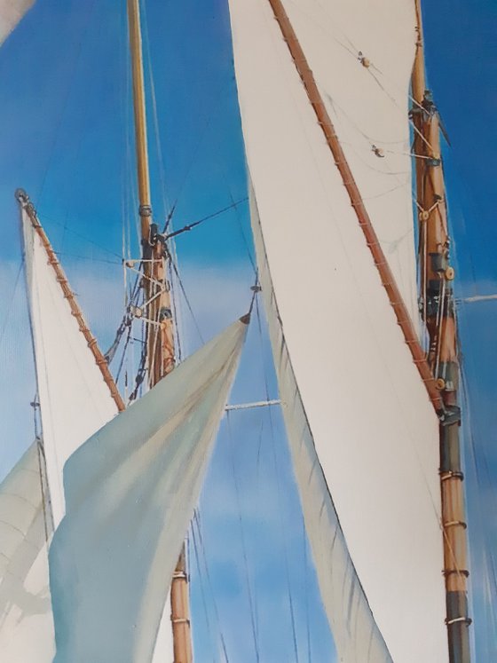 SUN-FILLED SAILS / A SCHOONER