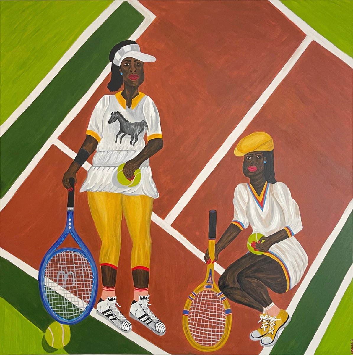 Urban And Pop Portrait Acrylic Painting By Sophia Oshodin, 39 X 39", The Winner Takes It All, Original Artwork