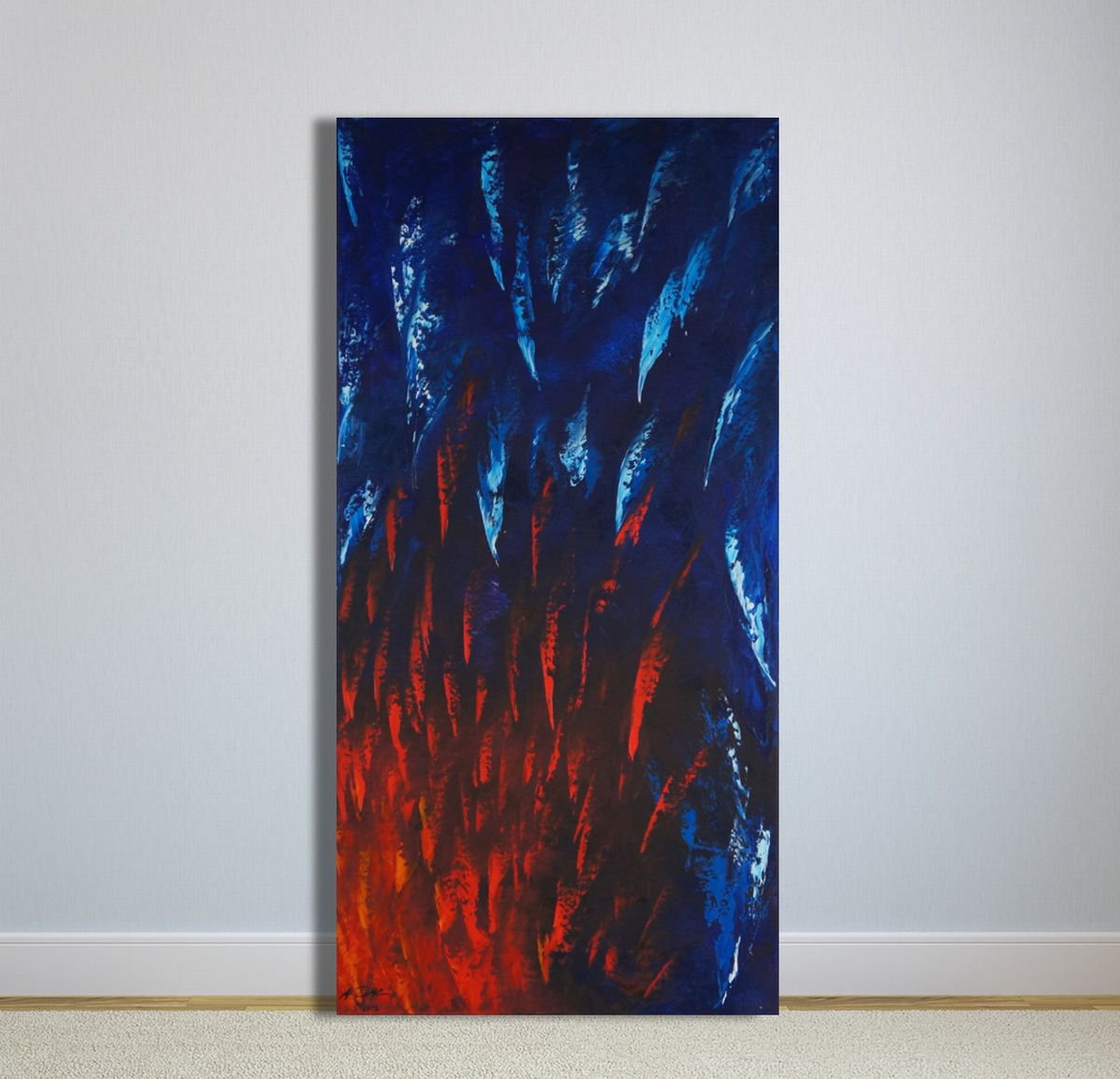 Narrow Eruptions (50 x 100 cm) oil (20 x 40 inches) by Ansgar Dressler