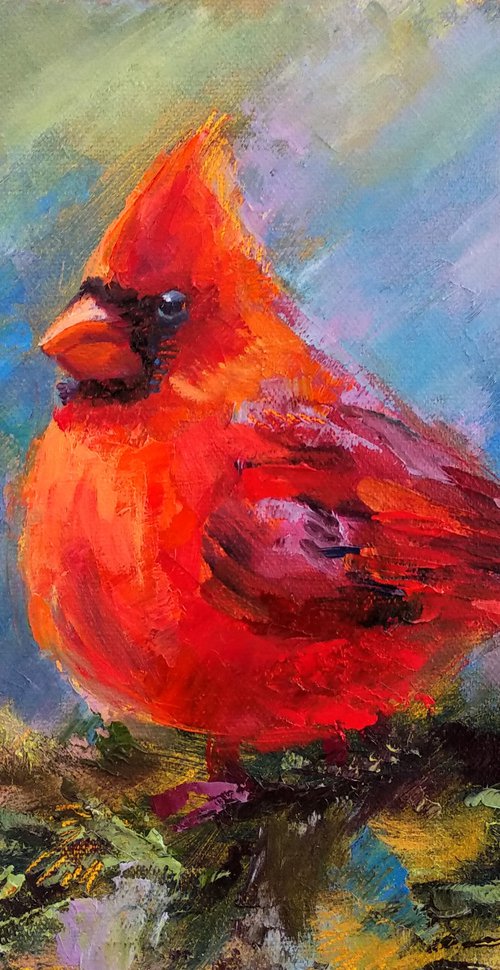 Northern red cardinal by Anastasia Art Line