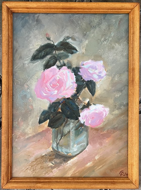 Pink roses original painting