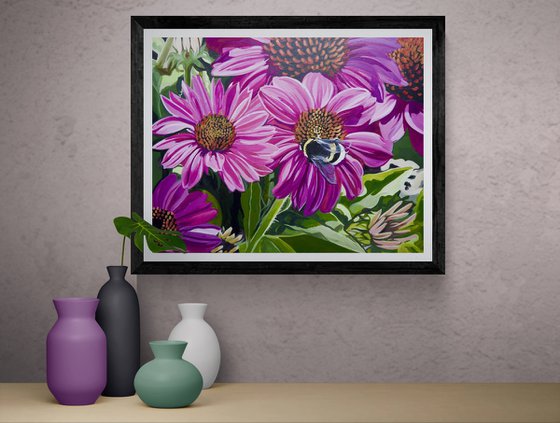 Echinacea And Bumble Bee