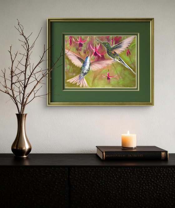 Colibri in flight. Flying