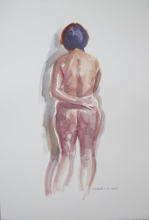 standing female nude back study by Rory O’Neill