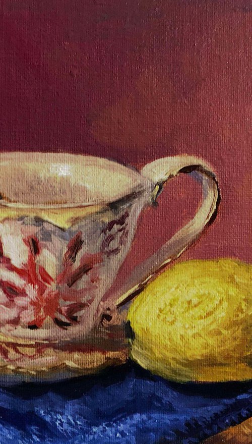 Tea cup and lemon - still life by Christopher Vidal