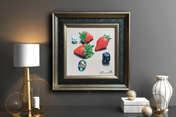 Strawberries and a Marble