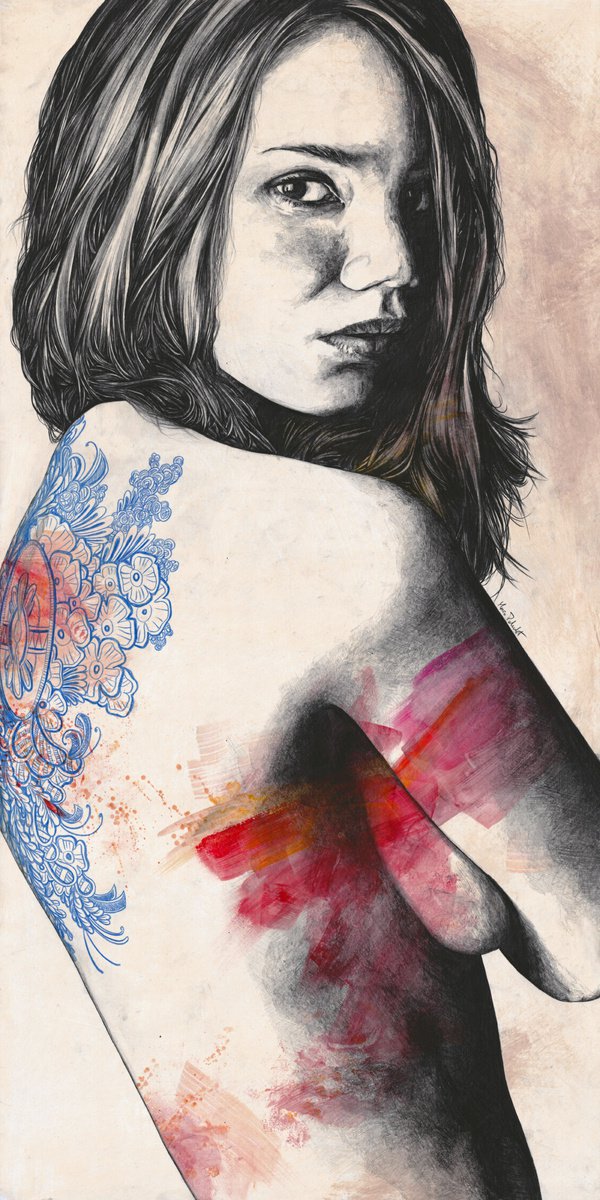 Delirium C�rdia | sensual female nude portrait | zentangle tattoo woman by Marco Paludet