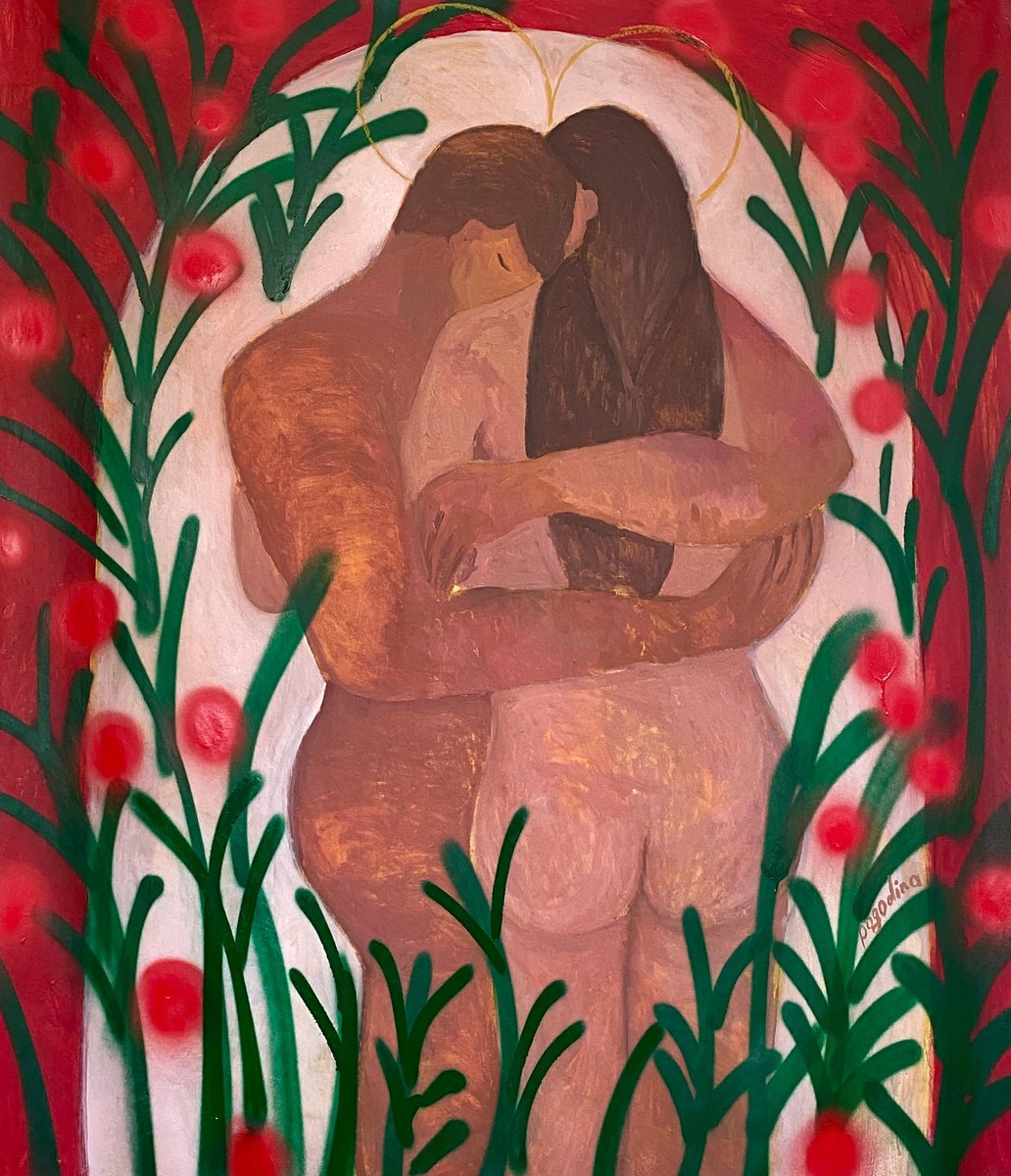 Impressionistic Portrait Acrylic Painting By Dasha Pogodina, 51 X 59, Revival Of Love, Original Artwork