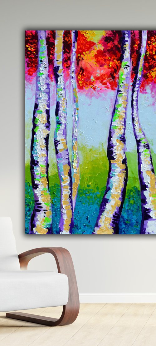 Autumn Magic Birch Forest by Soos Tiberiu