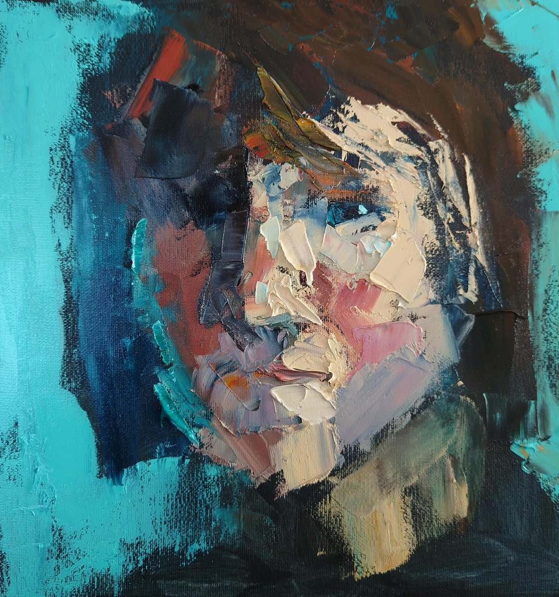 Expressive Oil Painting , The Unveiling By Dalia Visockaite Kisieliene, 12 X 12, Artwork For Sale On Artfinder
