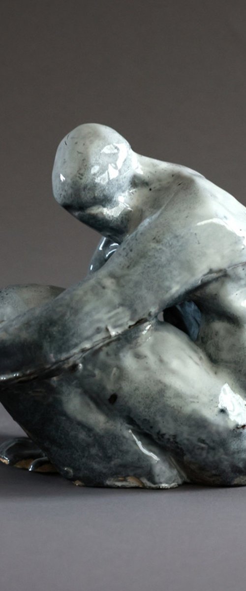 "Hunched Figure III" by Mira Genova