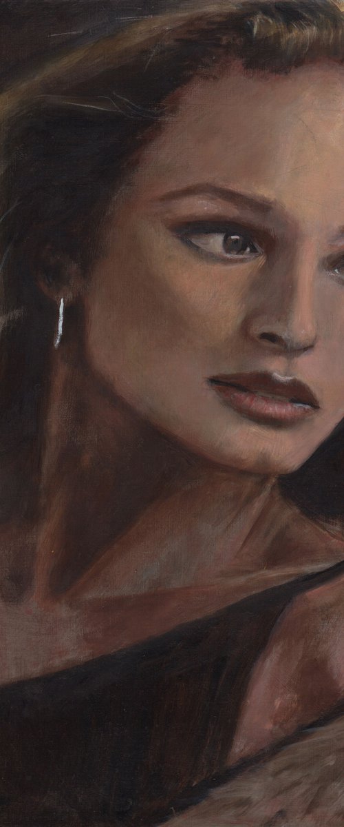 painting of female fashion models oil on paper woman by Renske Karlien Hercules