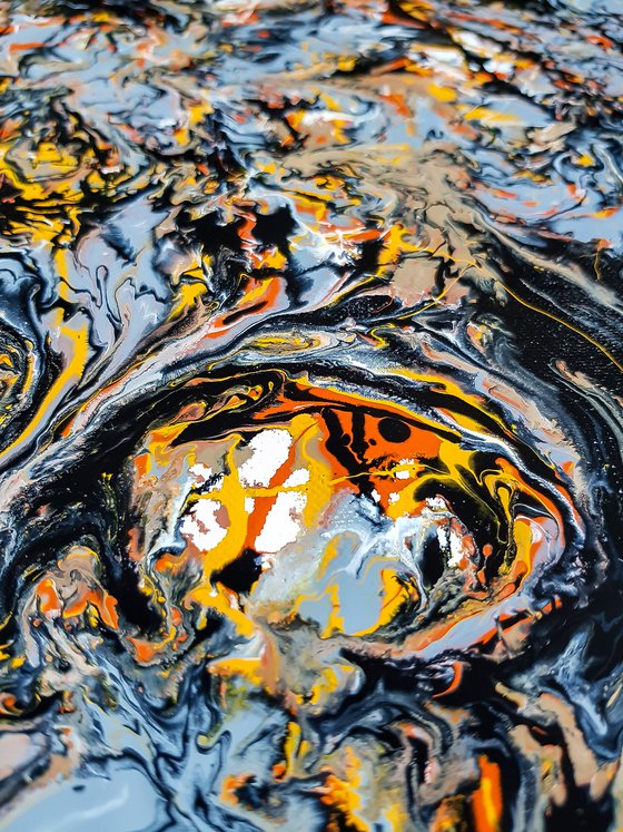 - Reflexion - Abstract expressionism JACKSON POLLOCK style oil, enamel on canvas.