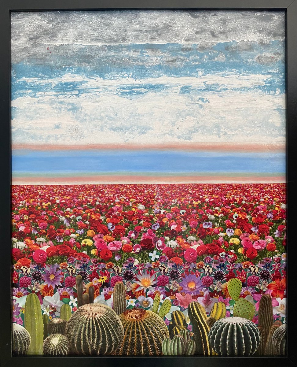 Surrealistic Landscape Painting By Stefano Pallara, 17 X 21", The Thrill And The Hurting N.6, Original Artwork