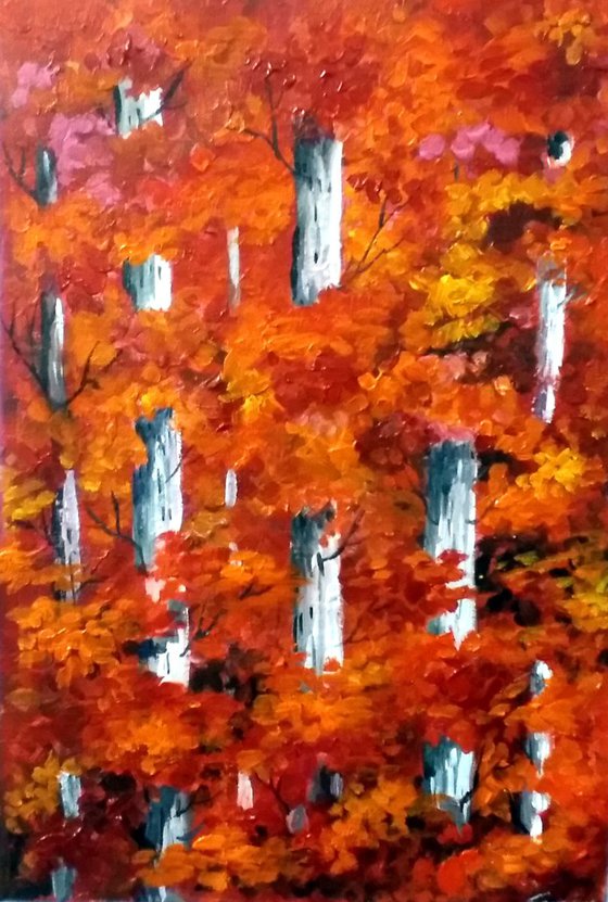 Autumn Forest - Acrylic painting