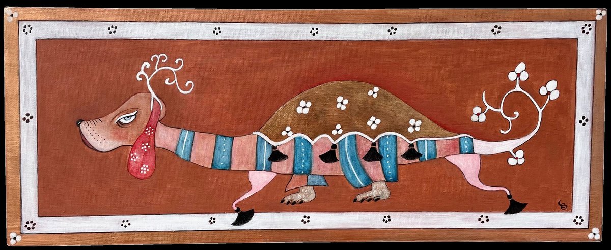 Impressionistic Abstract Acrylic Painting By Eleanor Gabriel, 20 X 8, L