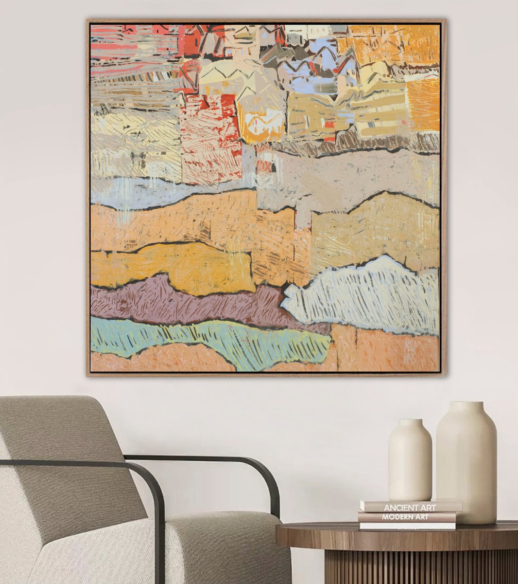 Acrylic Painting , Between The Layers By Mila Weis, 39 X 39, Artwork For Sale On Artfinder