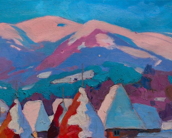 Snow Covered Haystacks