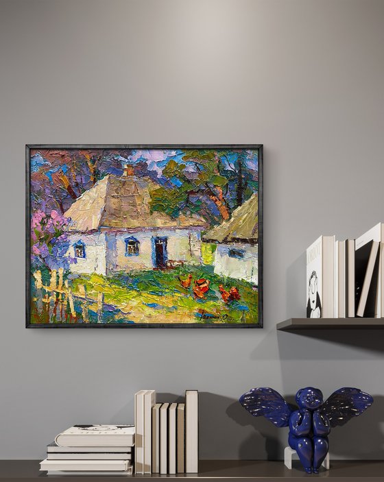 There are chickens in the yard