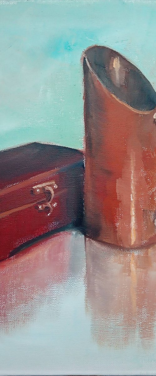 Copper vessel and casket, still life by Dmitry Fedorov
