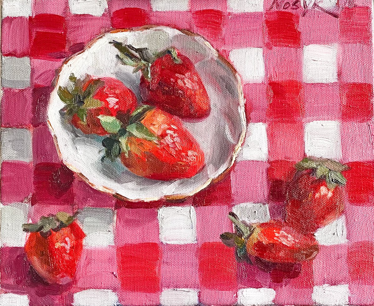 Strawberry| Original oil etude by Nataliia Nosyk