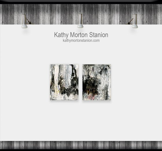 Encounters - Set of 2 - Textured Abstract art by Kathy Morton Stanion