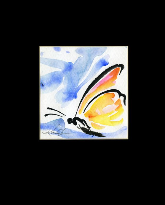 Monarch Butterfly Watercolor Painting, Abstract- Butterfly Love No. 4