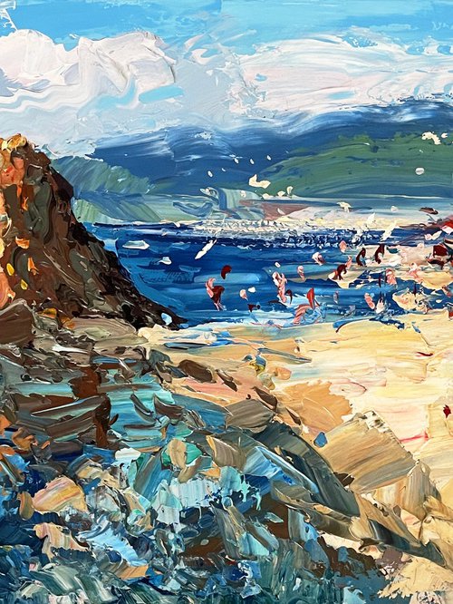 Monterosso Cinque Terre - Italian Sea Art by Agostino Veroni